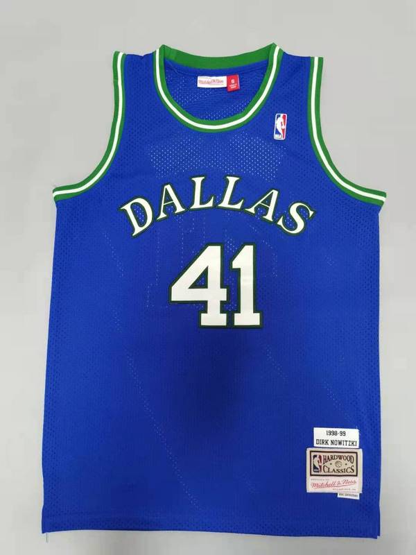 Men Dallas Mavericks #41 Nowitzki Blue Throwback 2025 NBA Jersey->new orleans saints->NFL Jersey